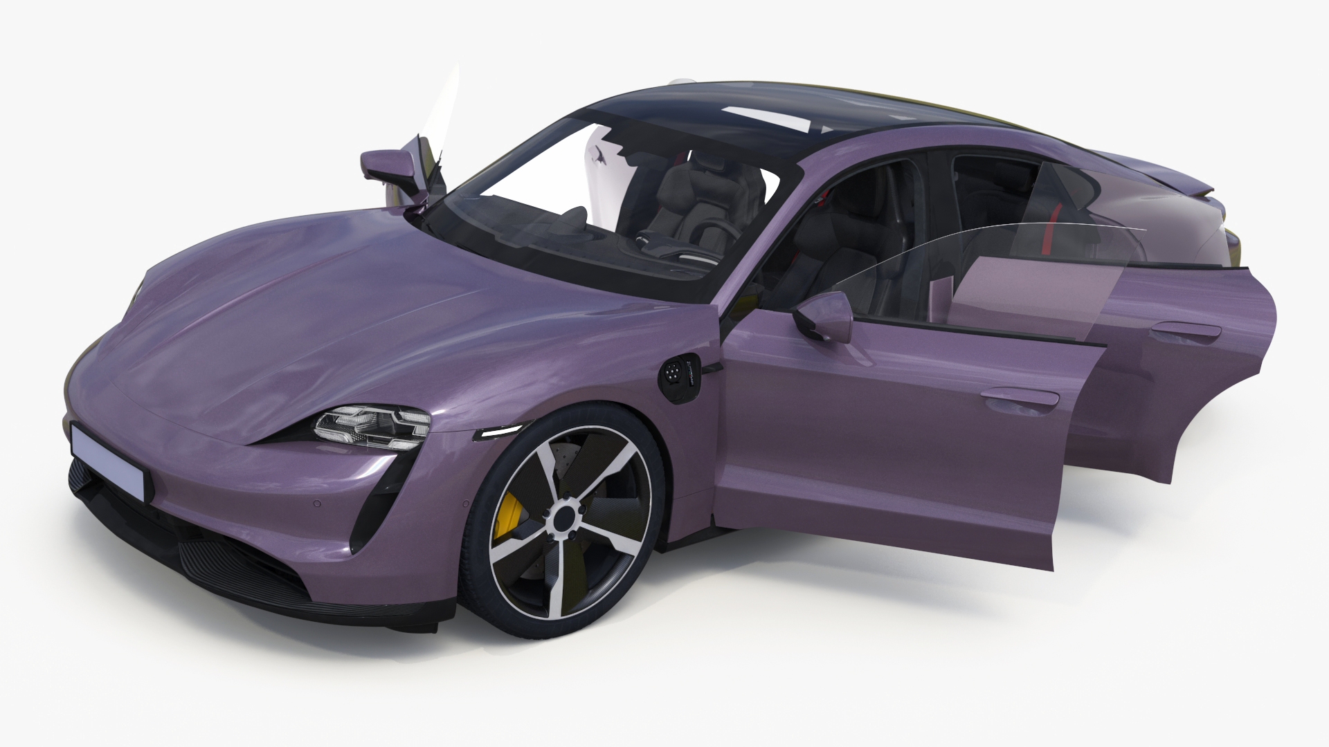 3D Electric Sports Car Sedan Lilac