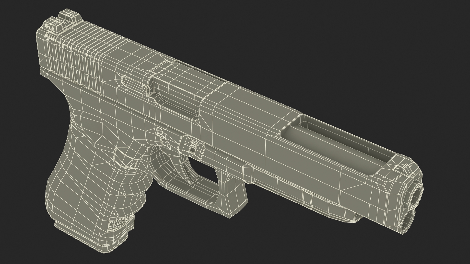 3D Handgun Black model