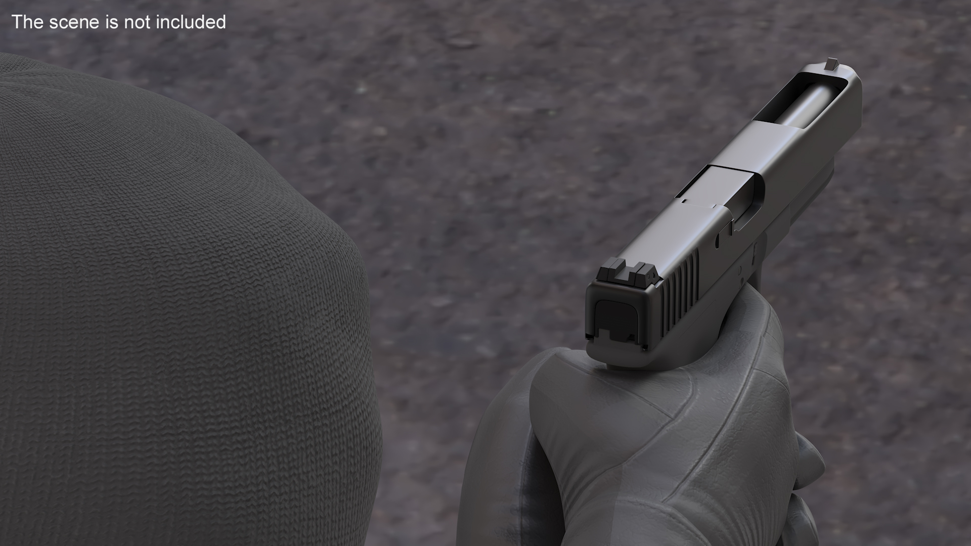 3D Handgun Black model