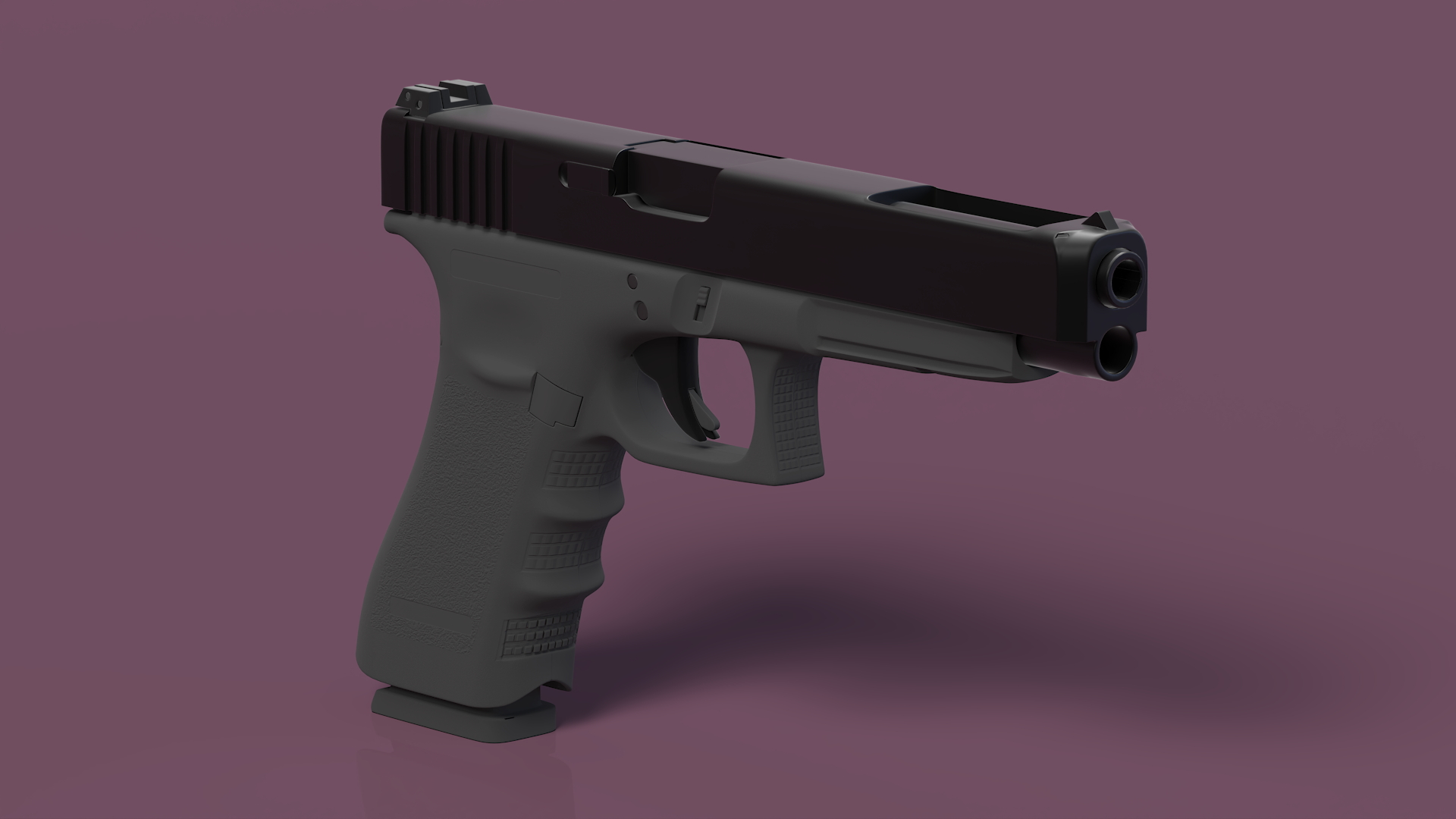 3D Handgun Black model