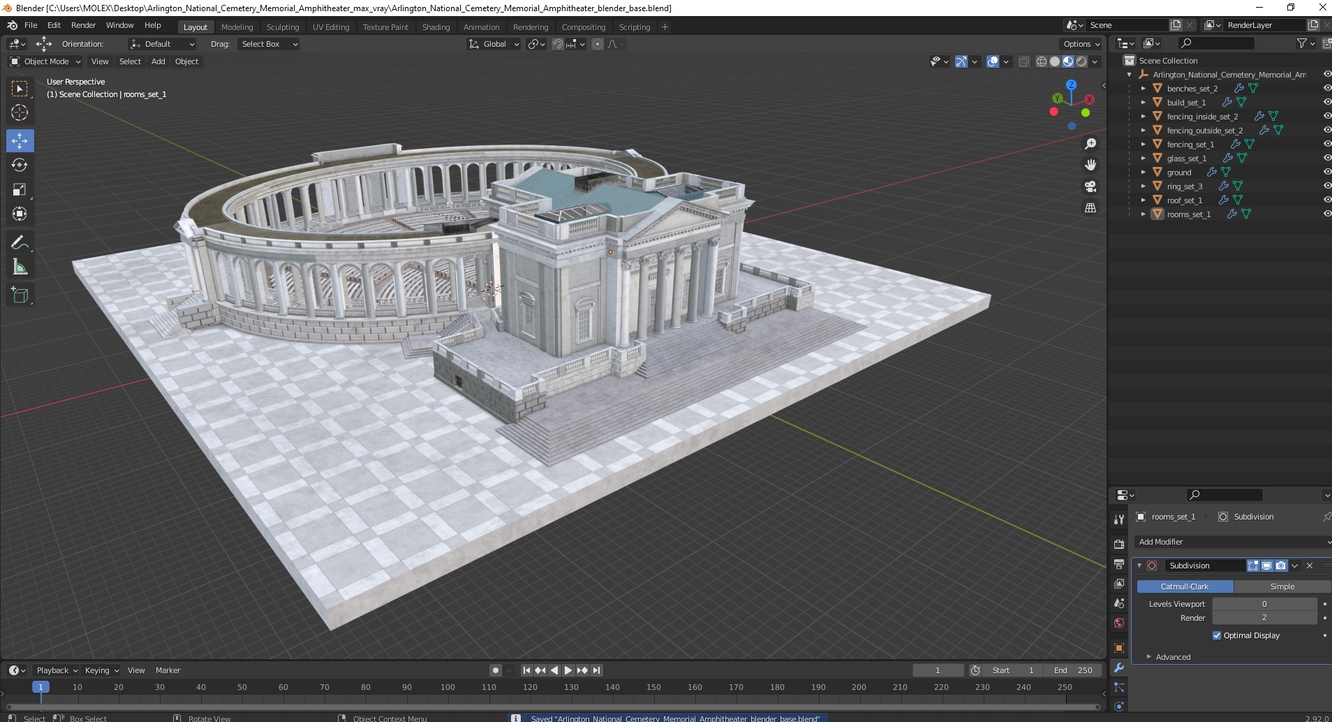 Arlington National Cemetery Memorial Amphitheater 3D model