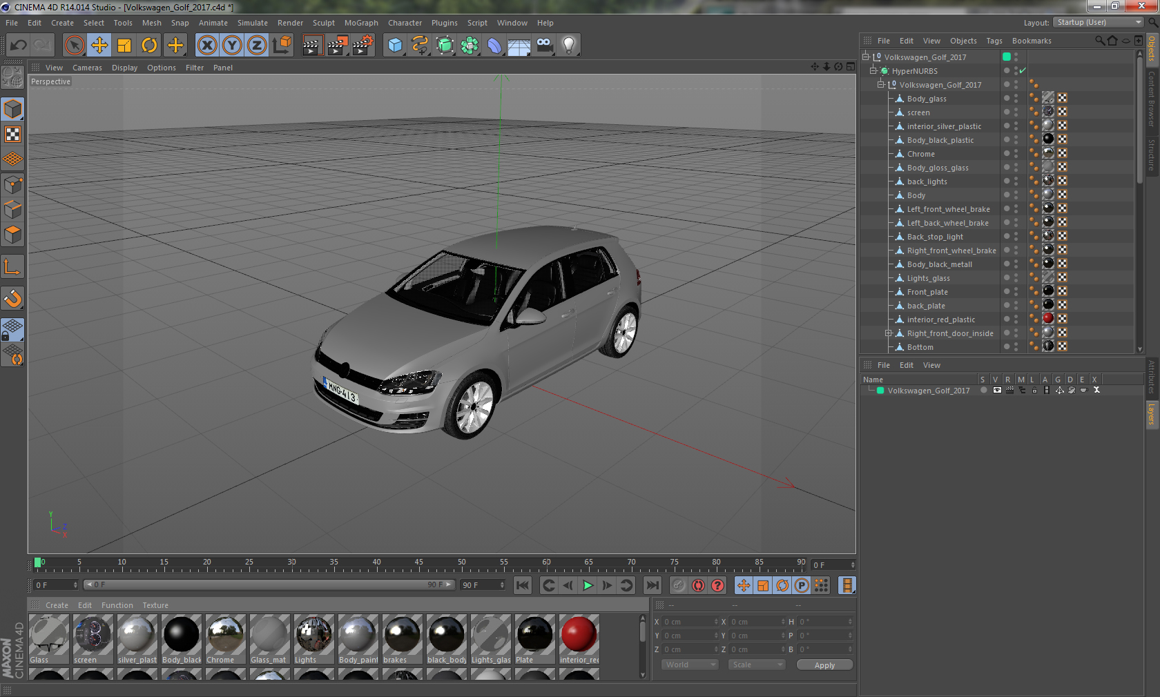 3D model Volkswagen Golf 2017