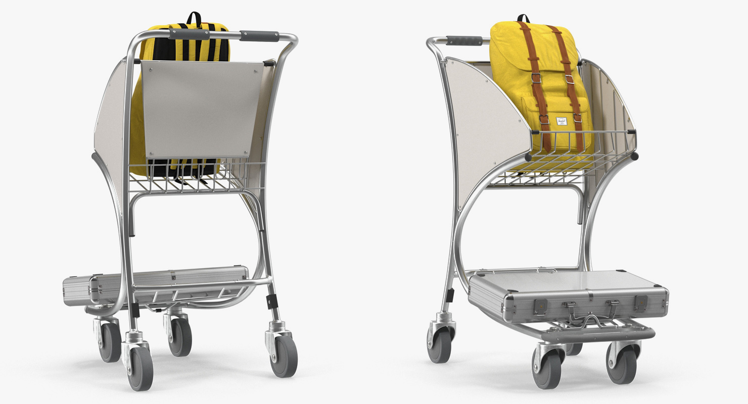 3D Duty Free Airport Luggage Trolley model