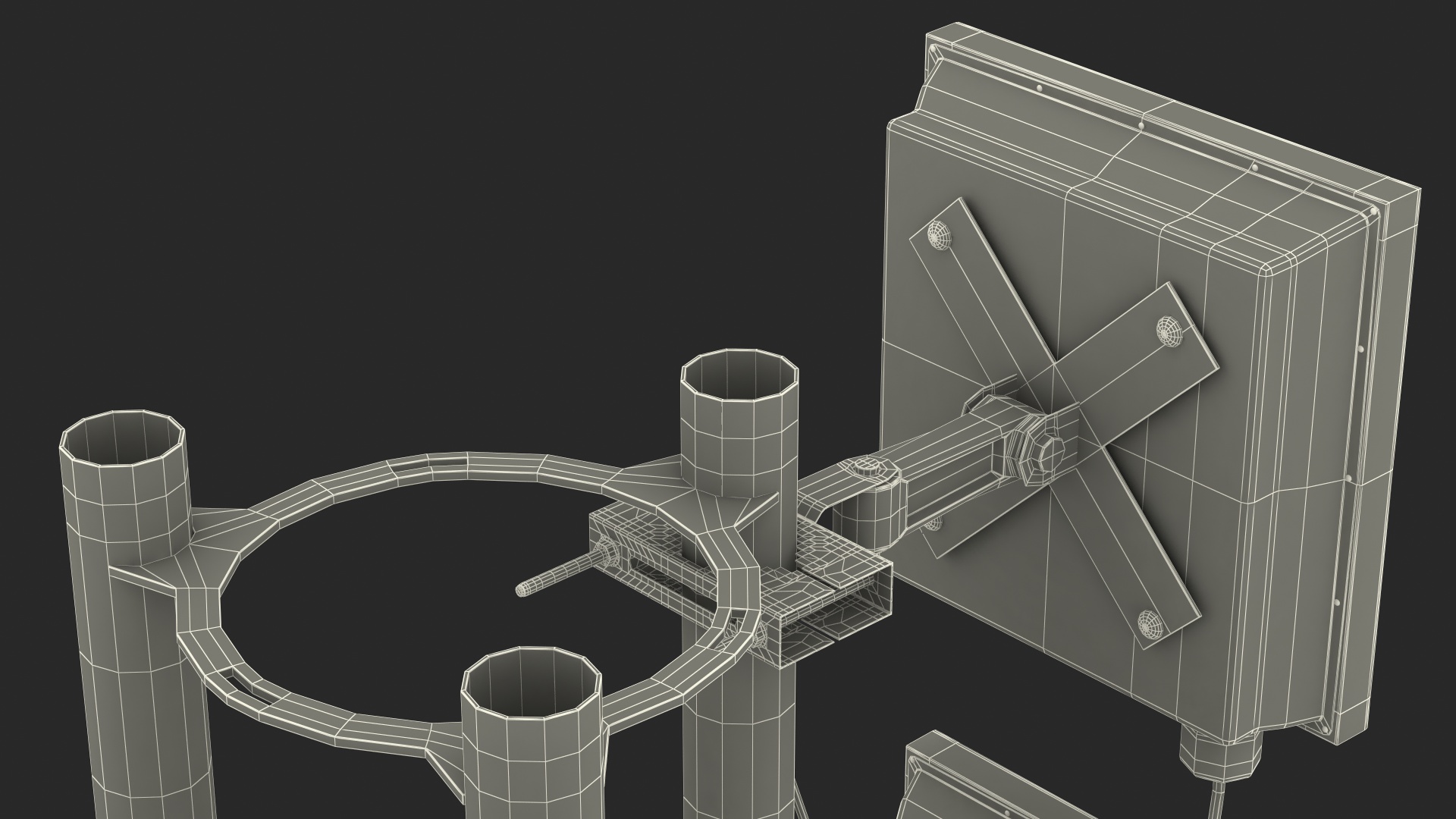 Micro Cell 5G Mobile Network Antenna on Post 3D model