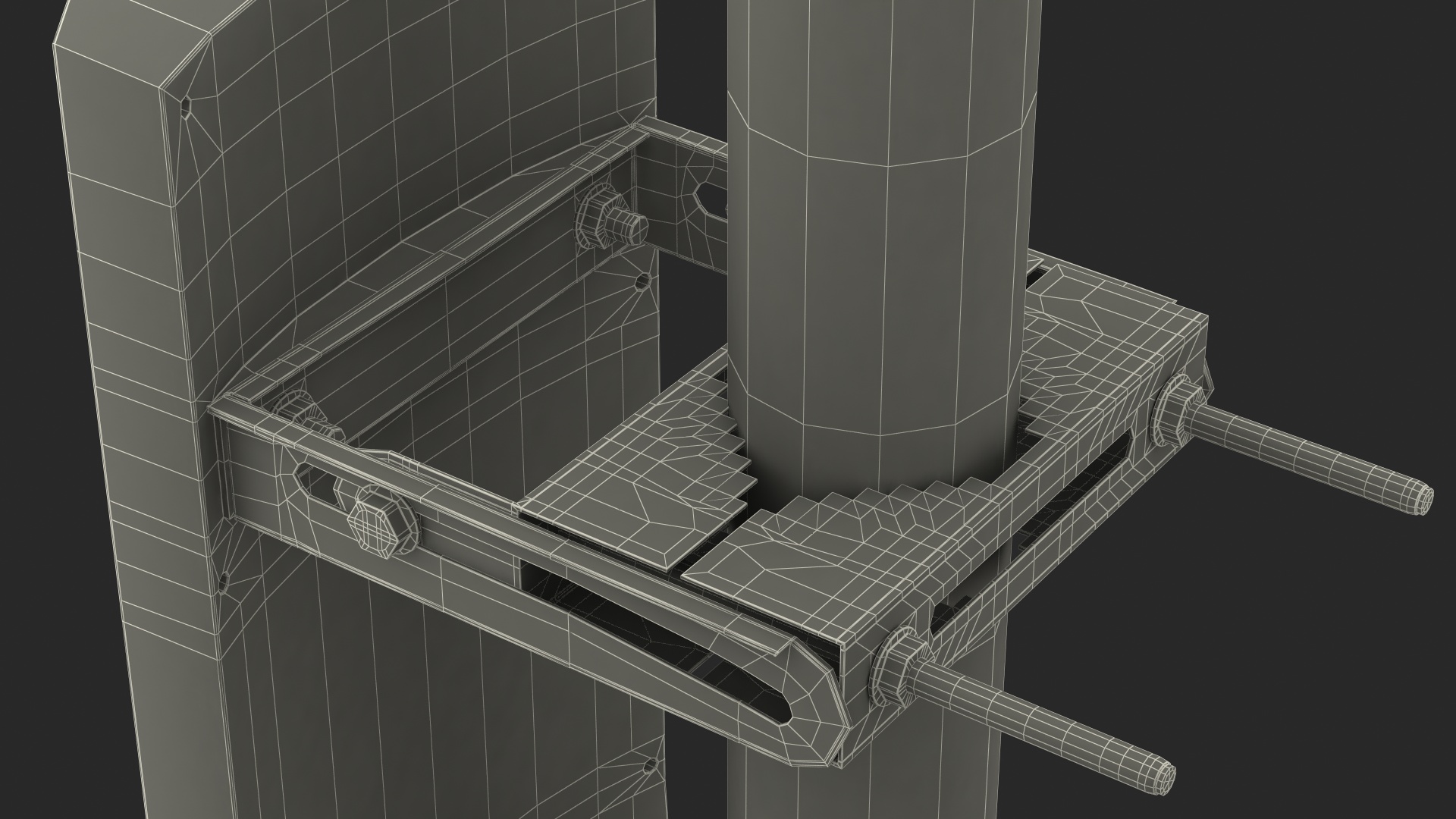 Micro Cell 5G Mobile Network Antenna on Post 3D model