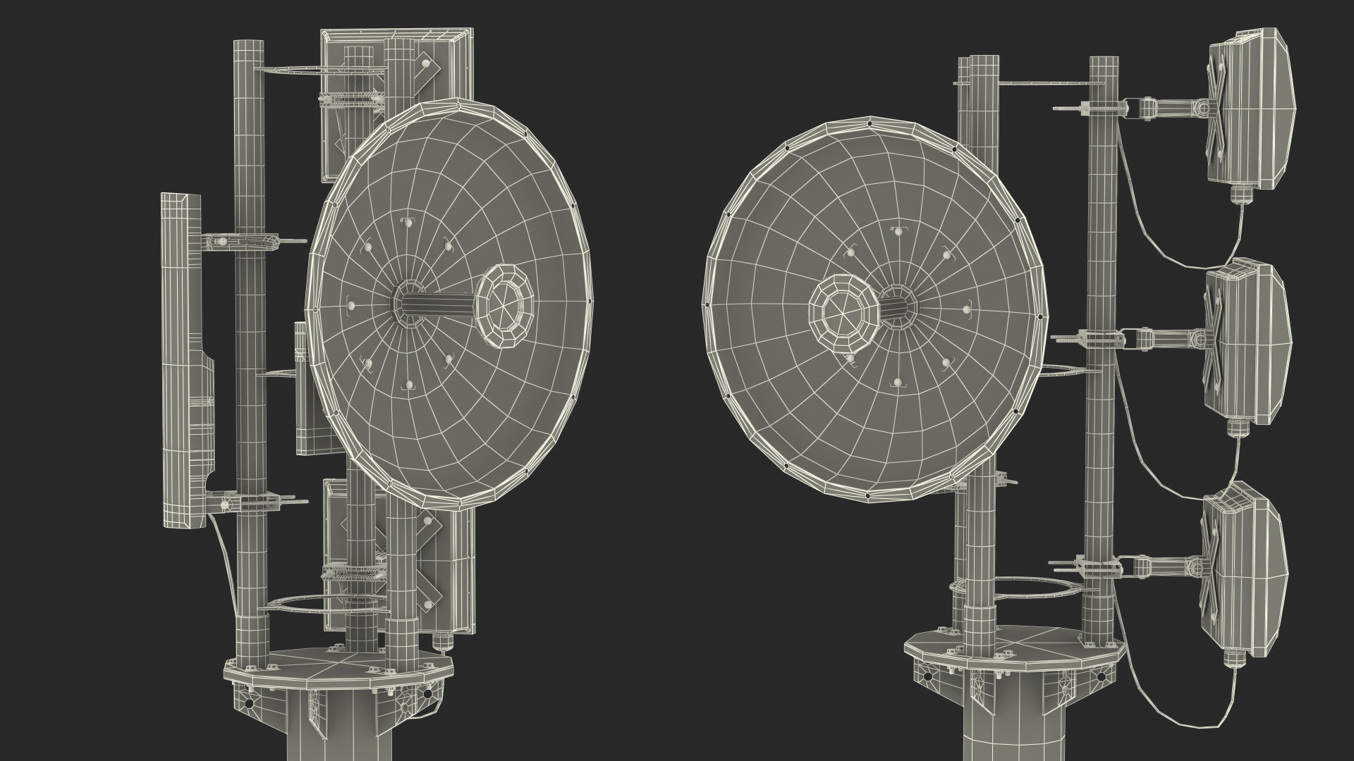 Micro Cell 5G Mobile Network Antenna on Post 3D model