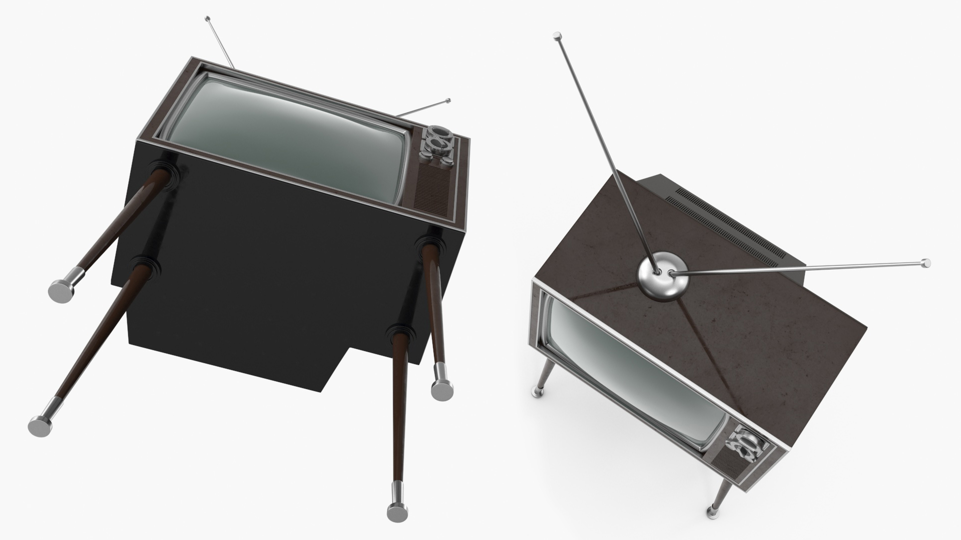 3D Vintage Television with Antenna