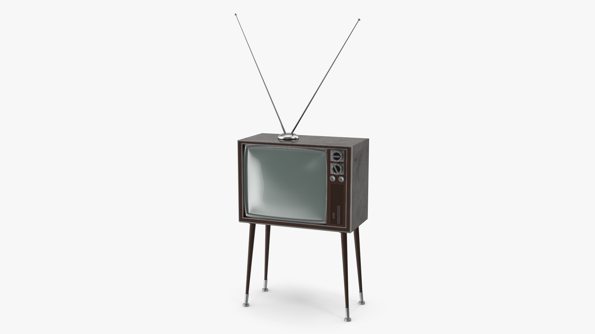 3D Vintage Television with Antenna