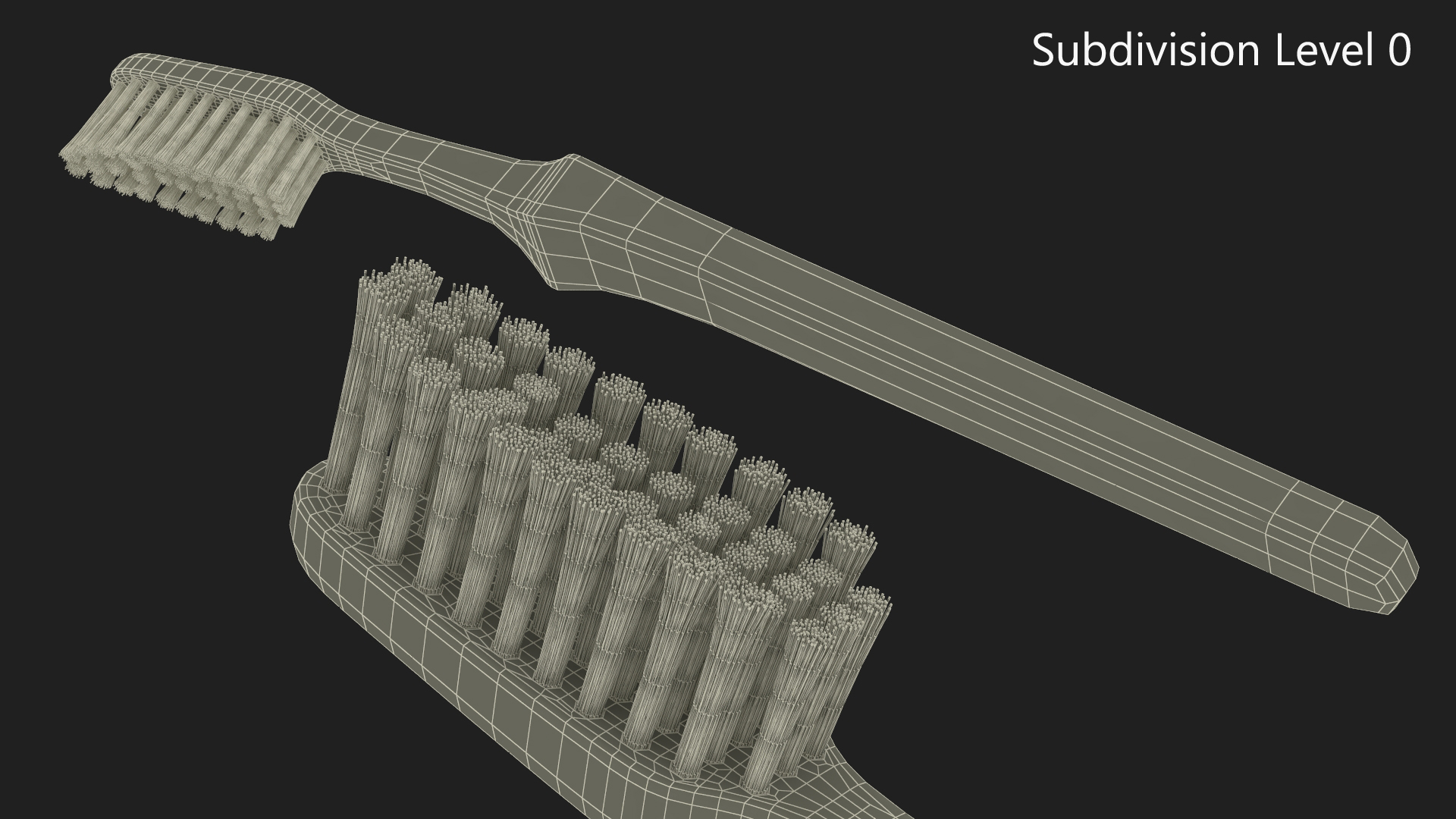 3D Plastic Toothbrush model