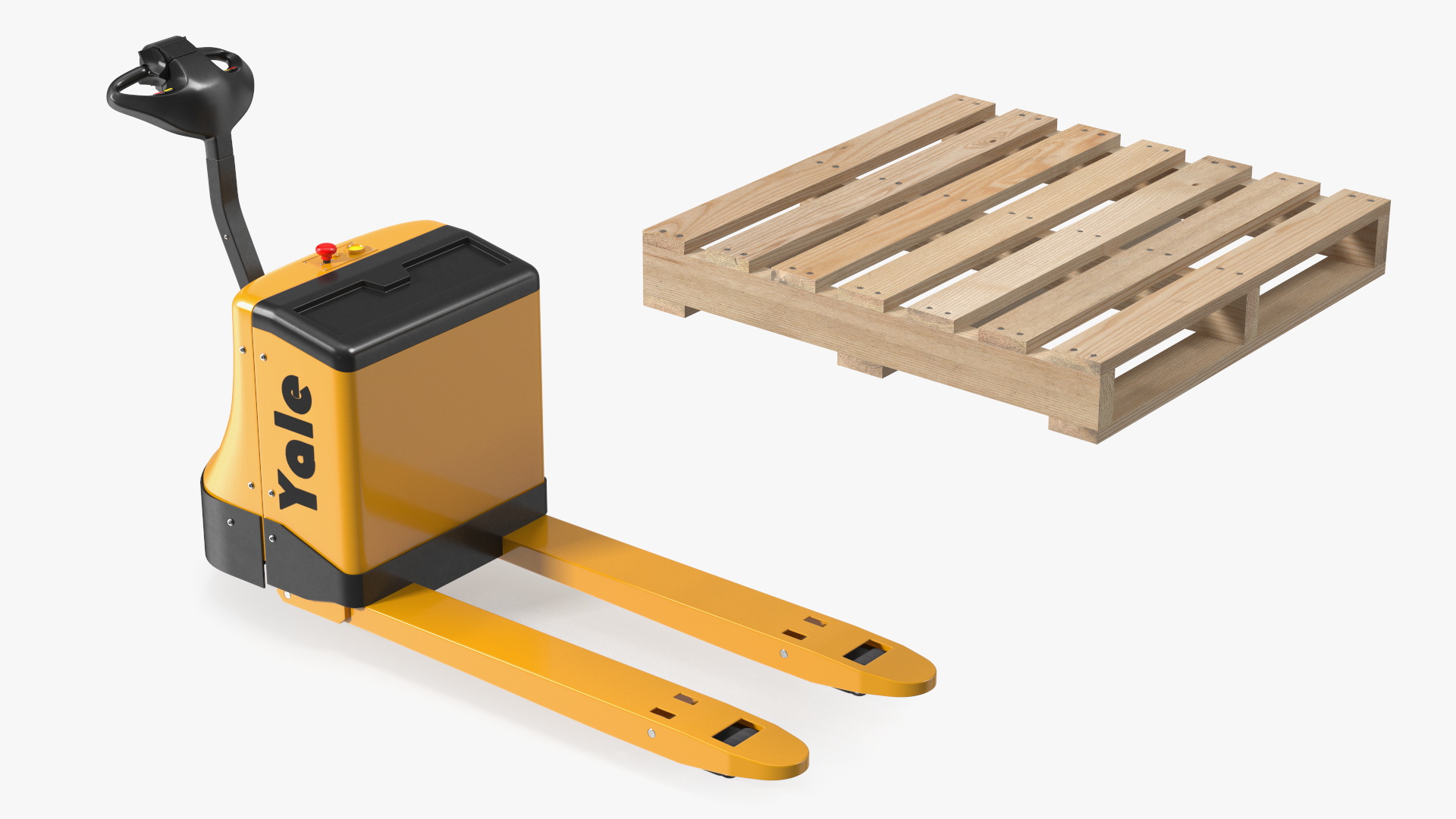 Self Propelled Electric Pallet Jack and Pallet Rigged for Cinema 4D 3D