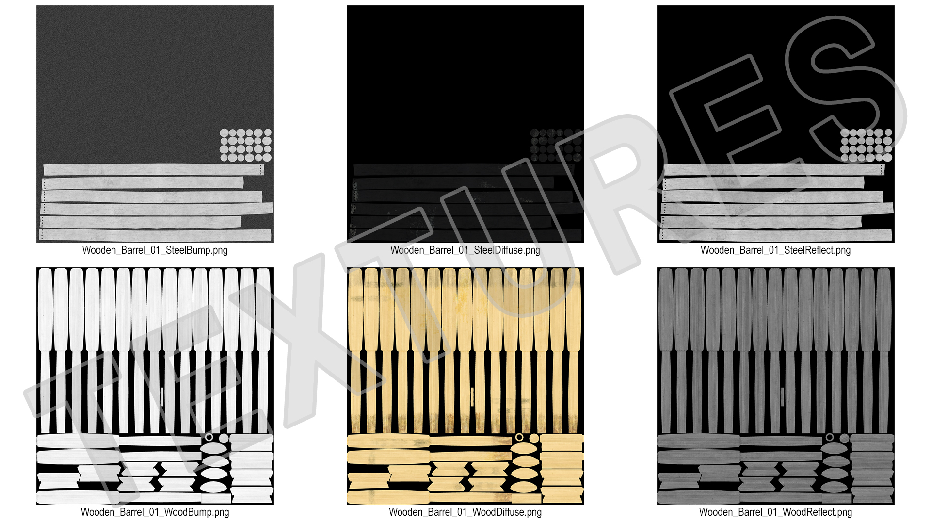 3D Wooden Barrel model