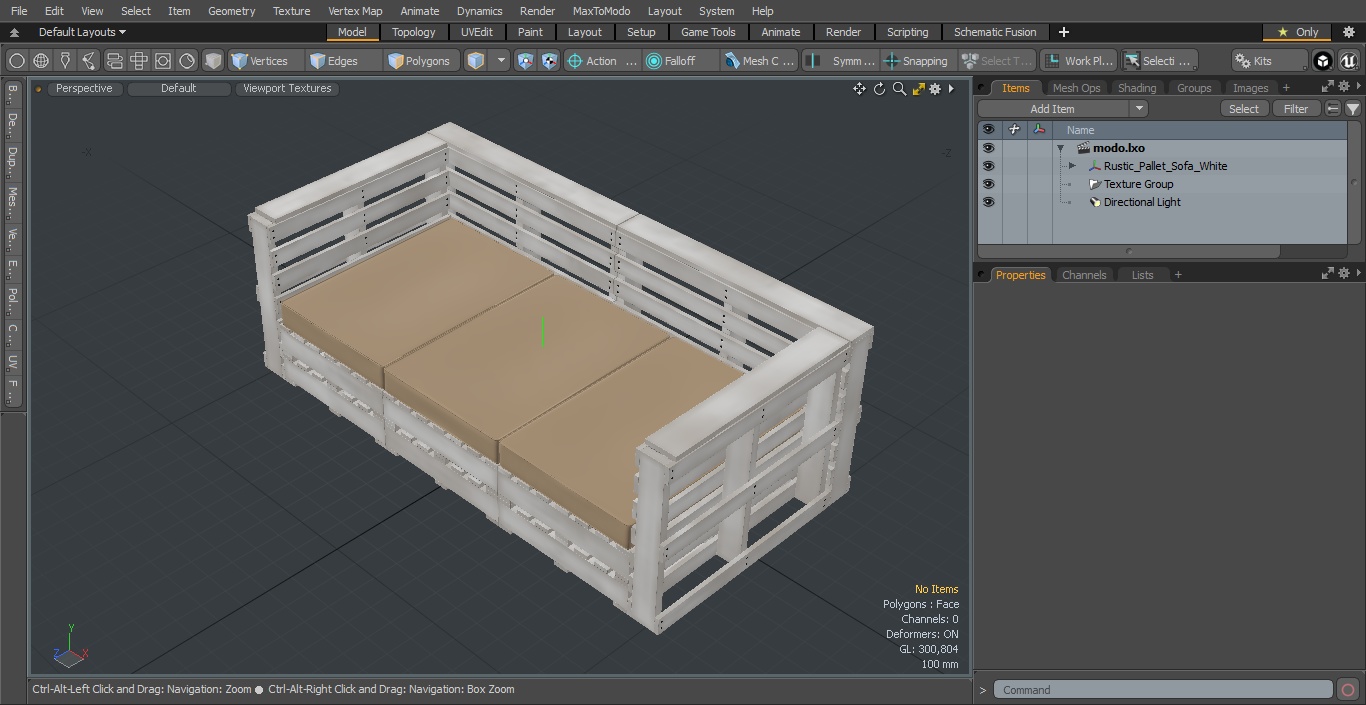 Rustic Pallet Sofa White 3D model