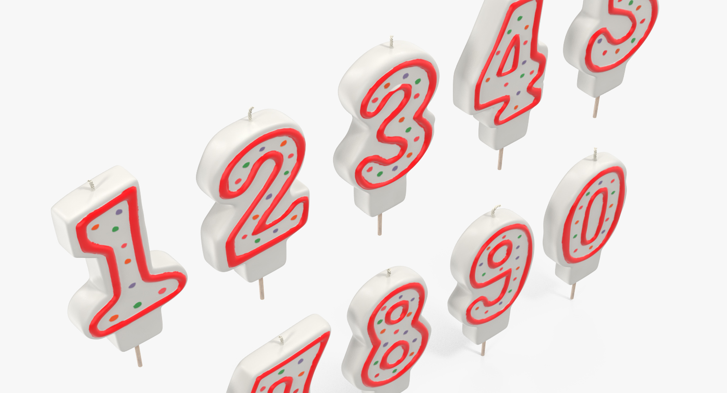 Birthday Number Candles Set 3D