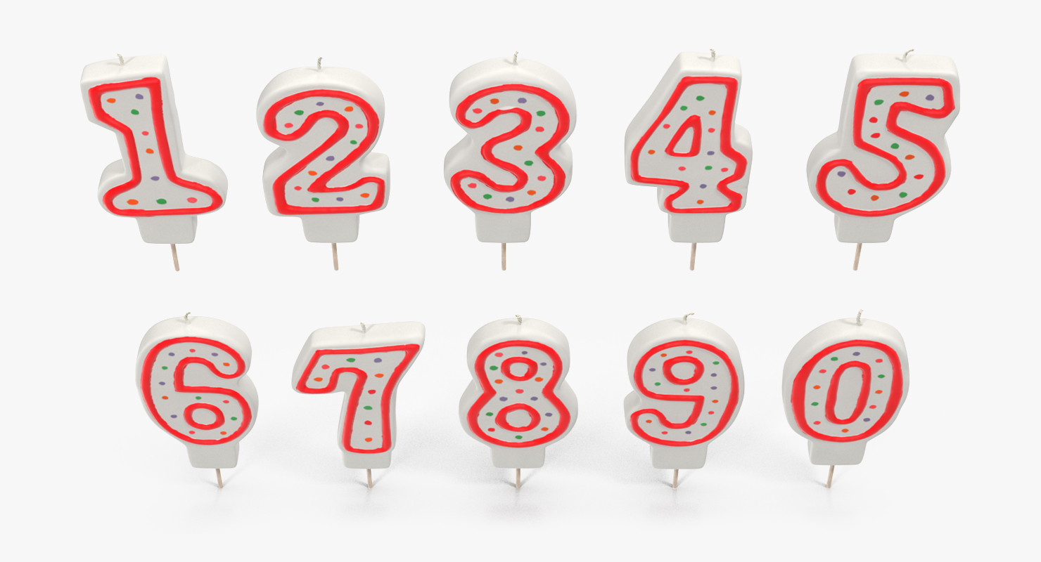 Birthday Number Candles Set 3D