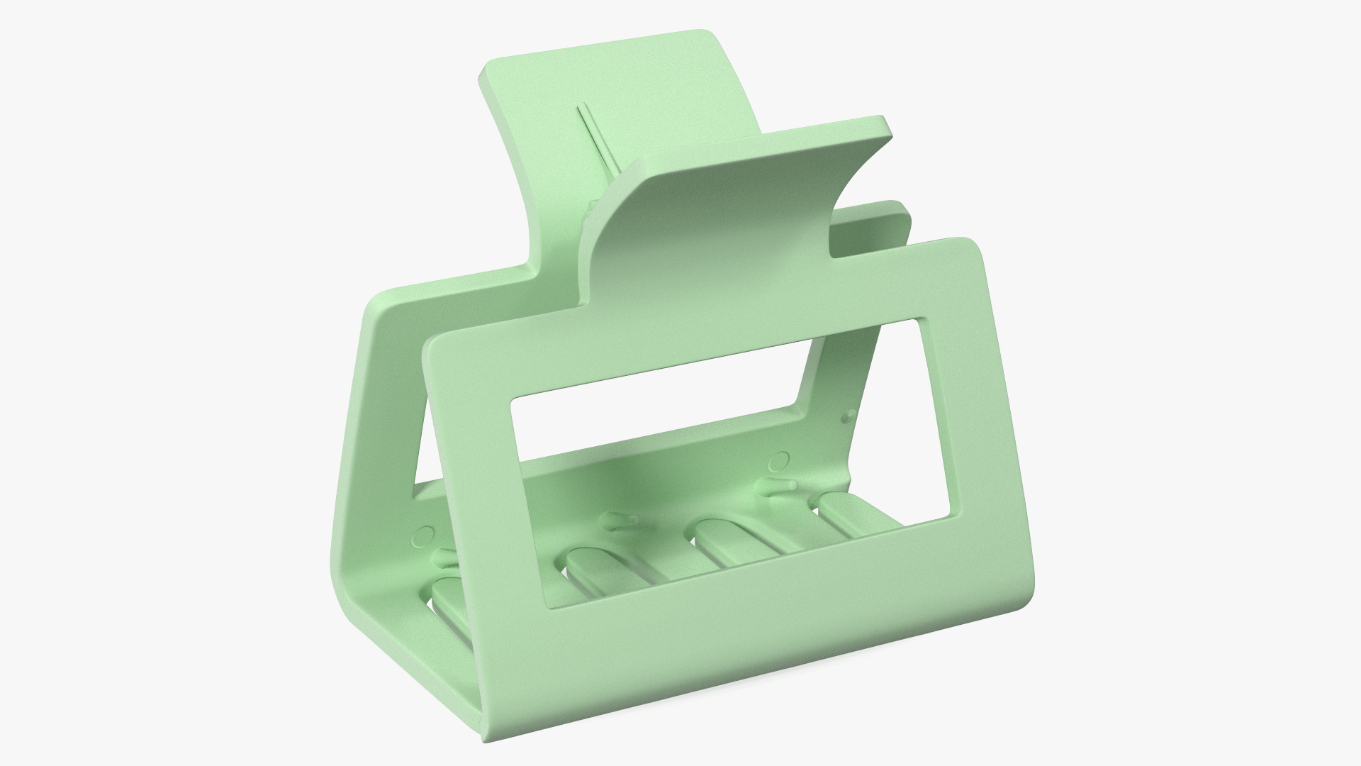 3D Rectangular Hair Clip Claw Small Green model