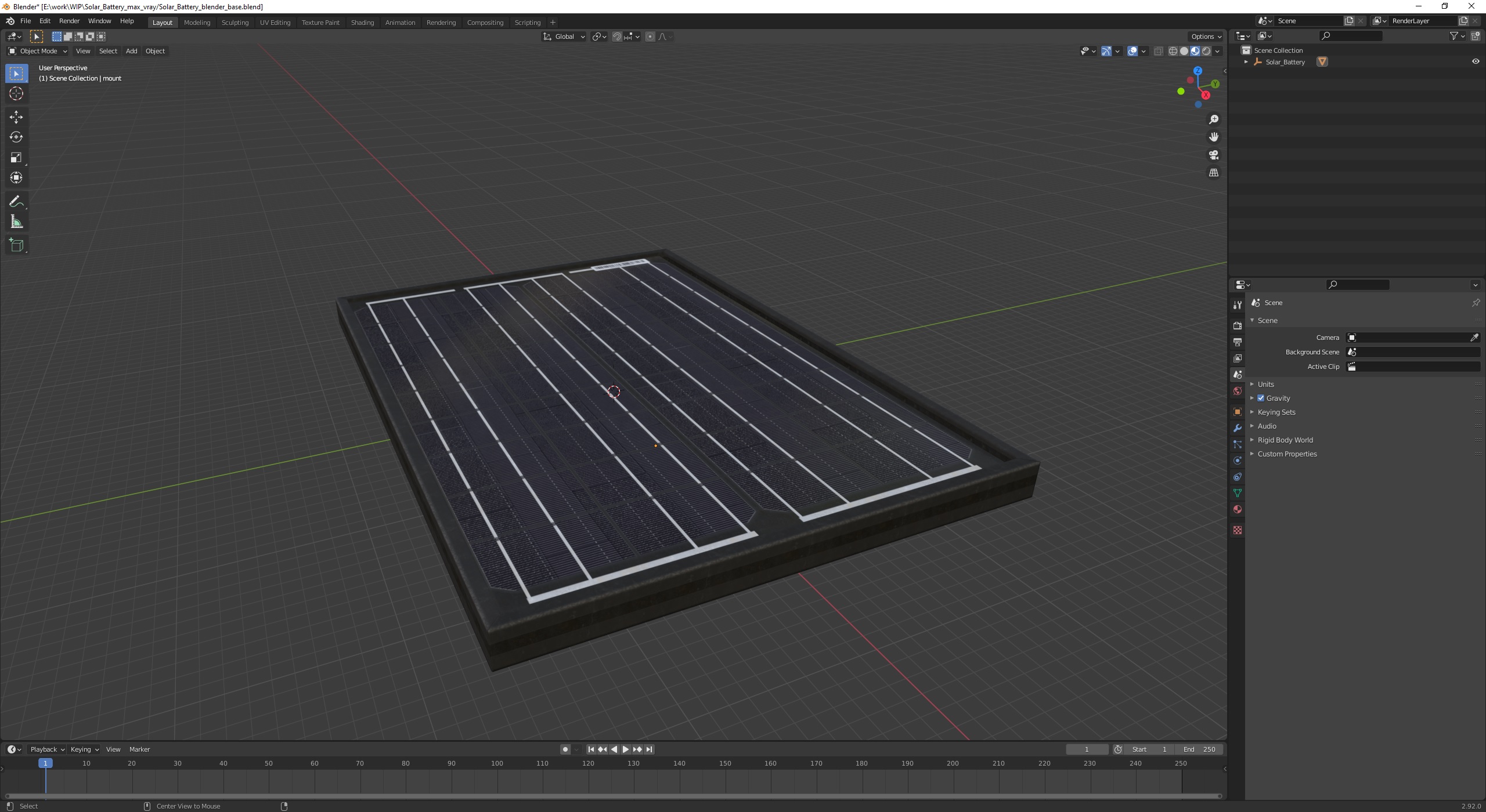 3D Solar Battery model