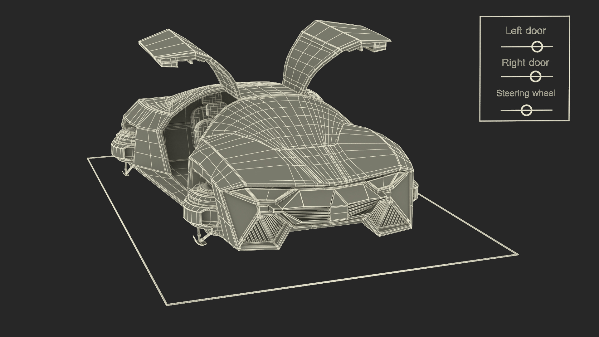 3D Hover Car White Rigged for Maya