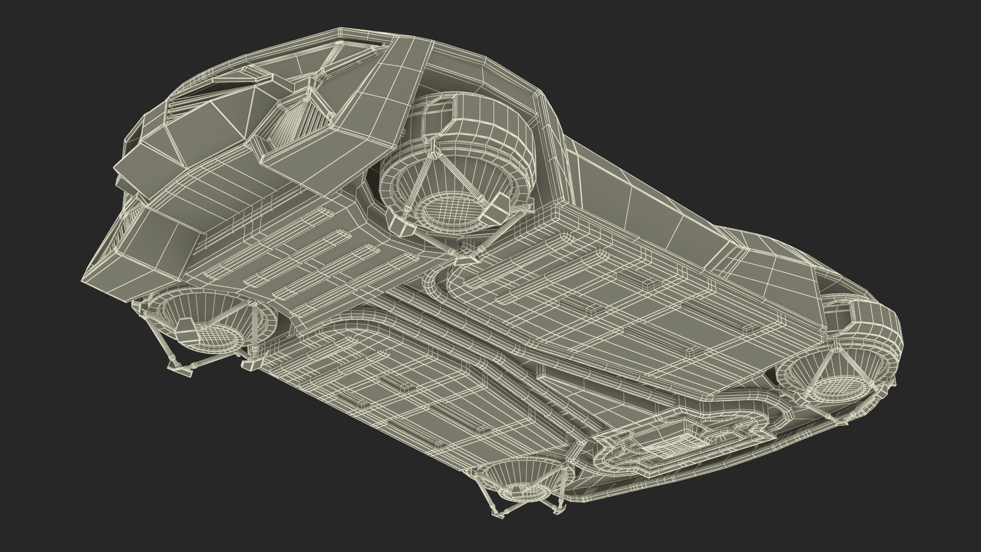 3D Hover Car White Rigged for Maya