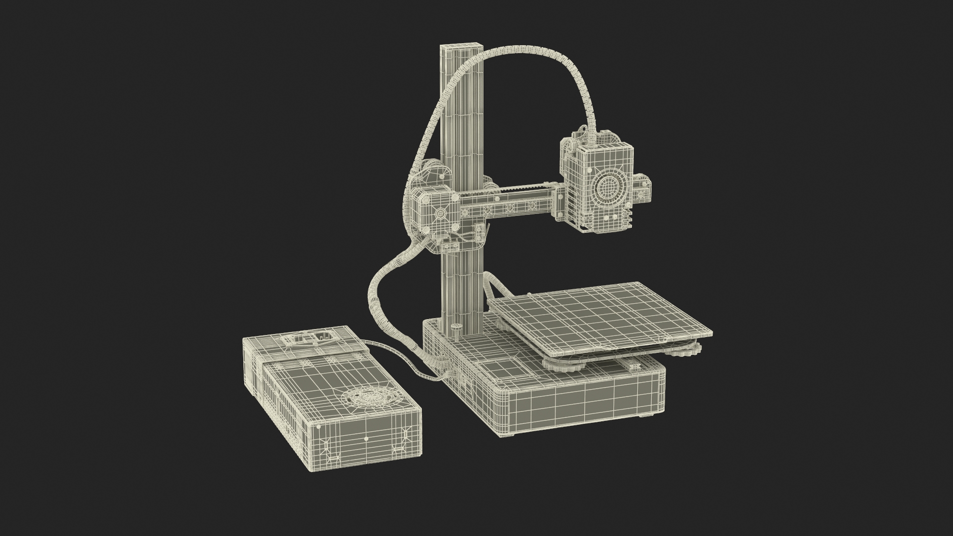 3D Mini 3D Printer with PSU Rigged