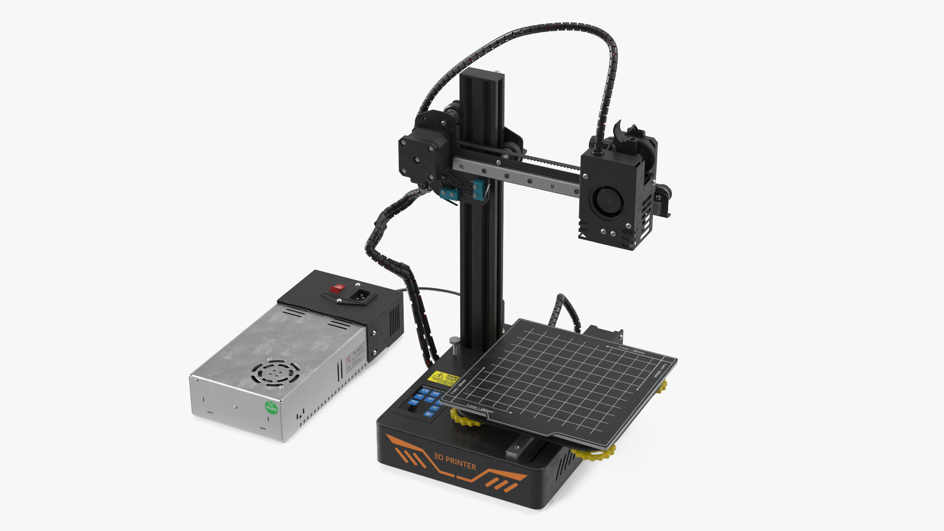 3D Mini 3D Printer with PSU Rigged