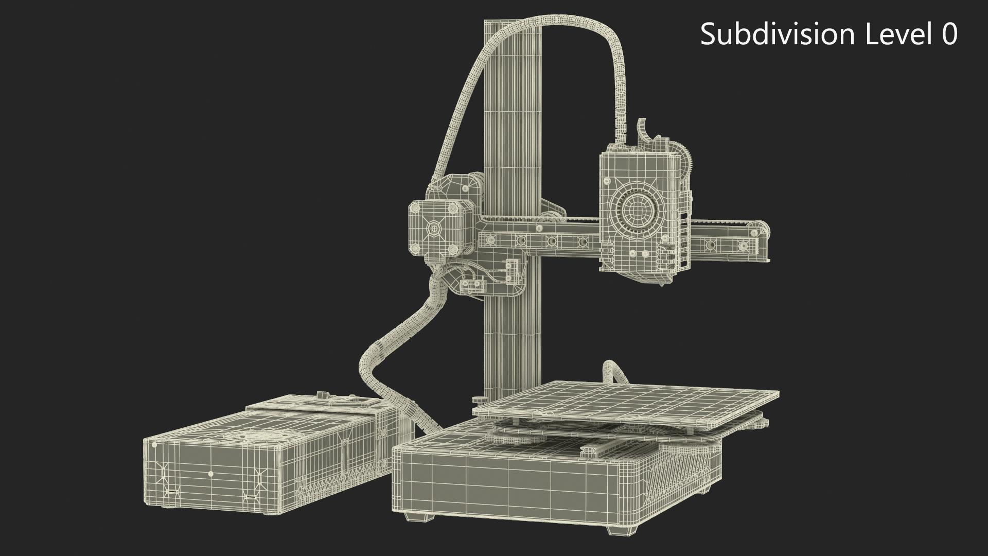 3D Mini 3D Printer with PSU Rigged