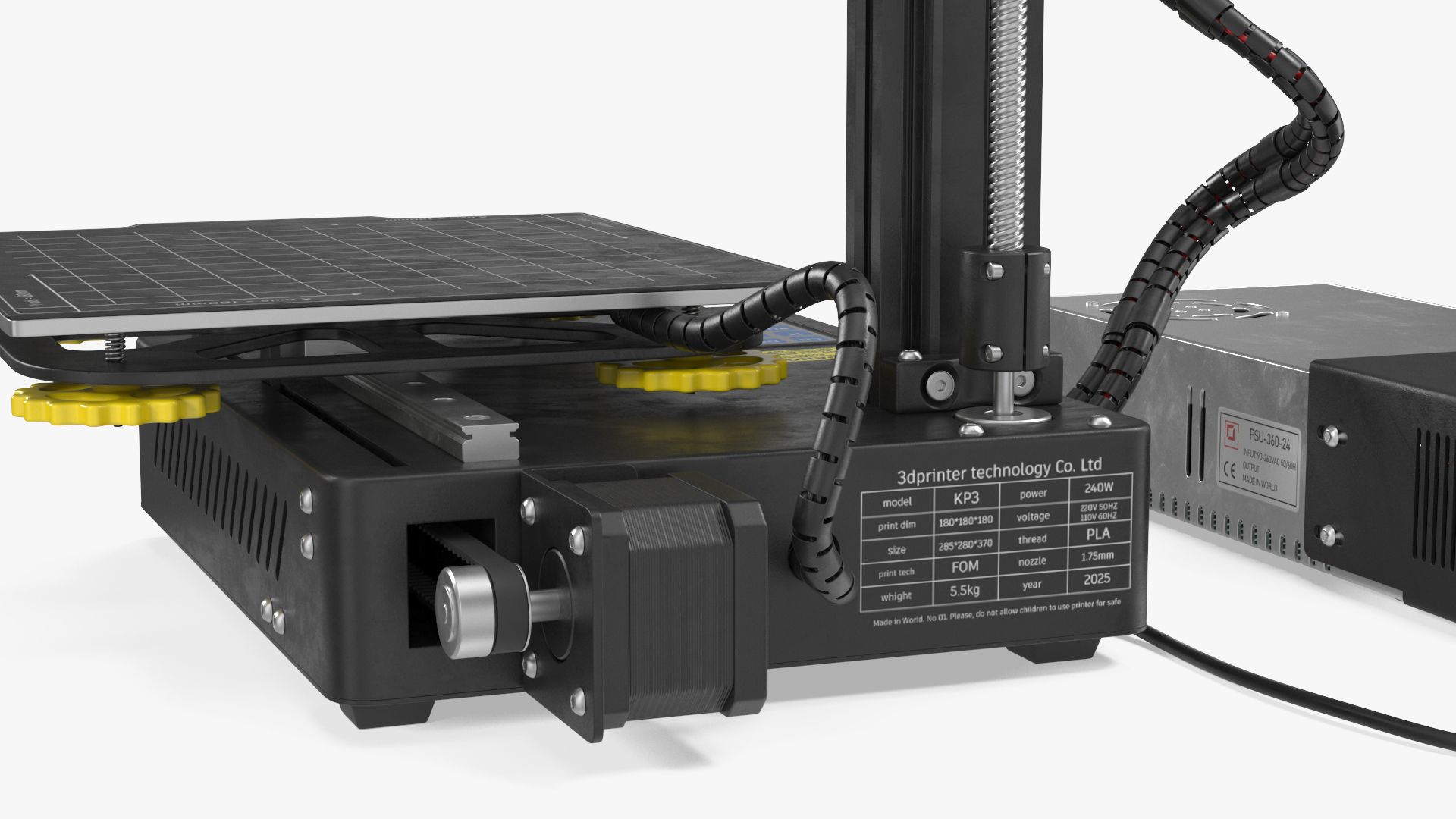 3D Mini 3D Printer with PSU Rigged