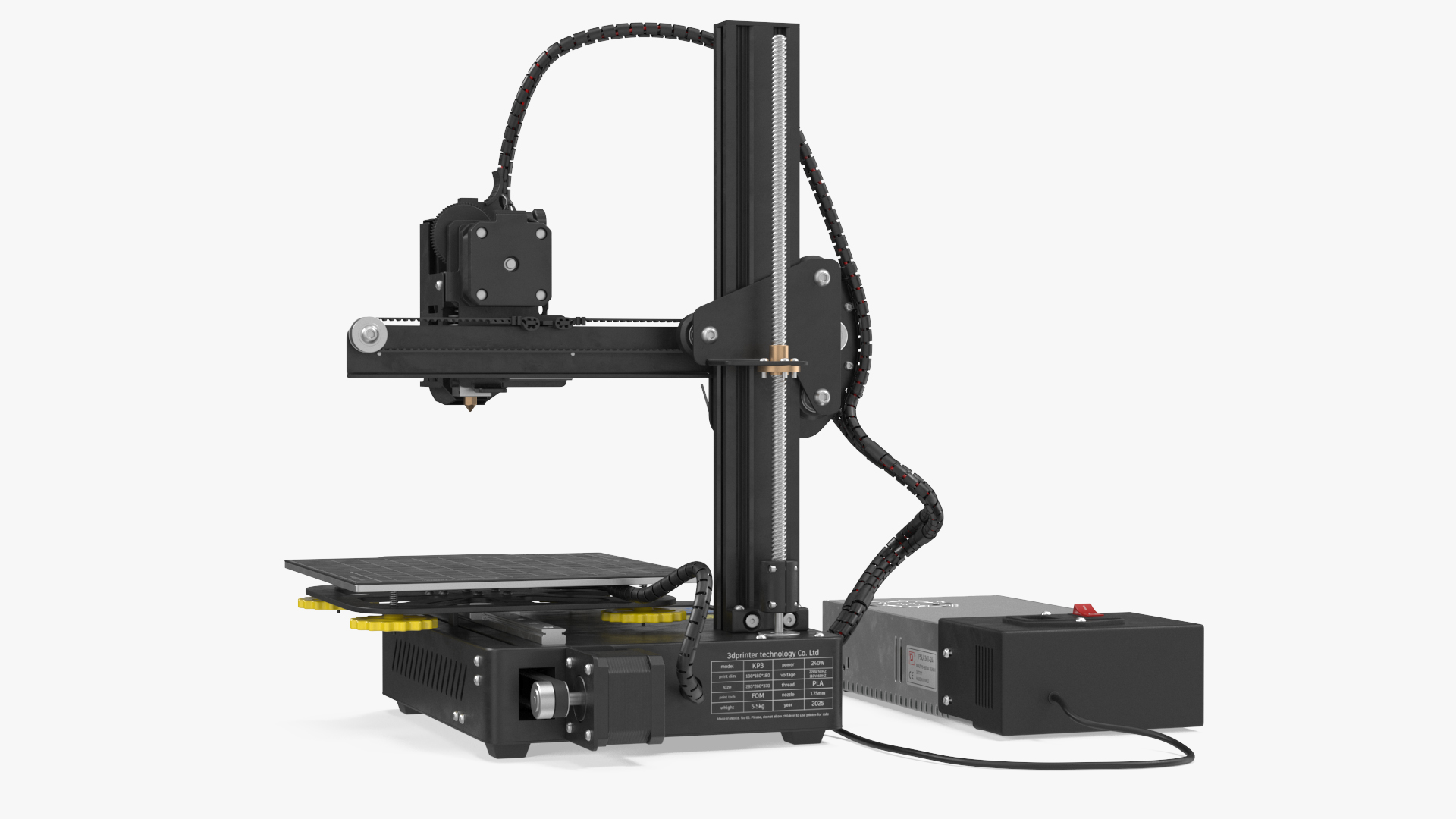 3D Mini 3D Printer with PSU Rigged