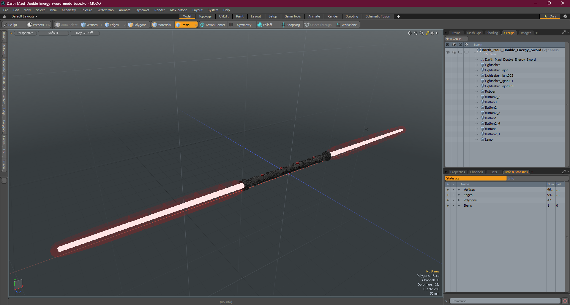 3D model Darth Maul Double Energy Sword