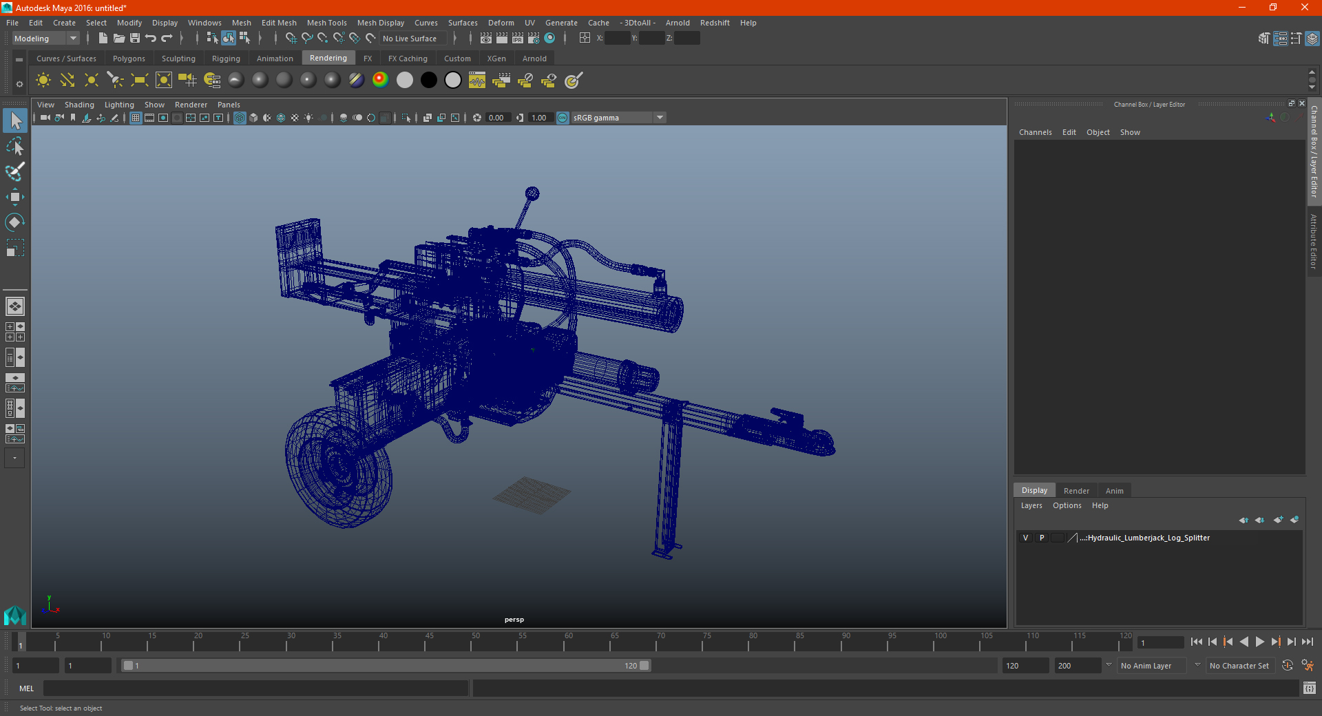 3D Hydraulic Lumberjack Log Splitter model