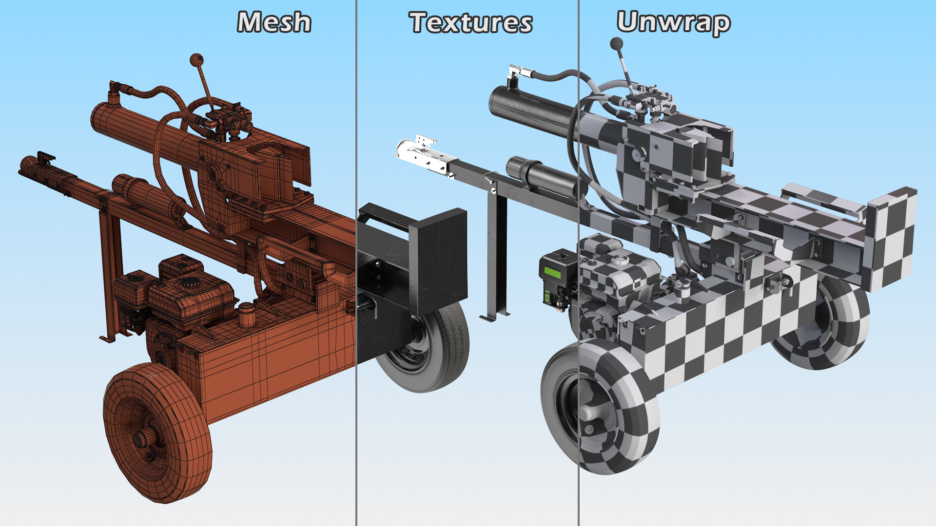 3D Hydraulic Lumberjack Log Splitter model