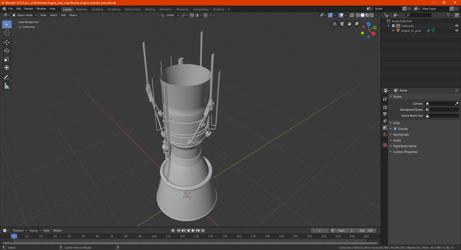 3D Rocket Engine model