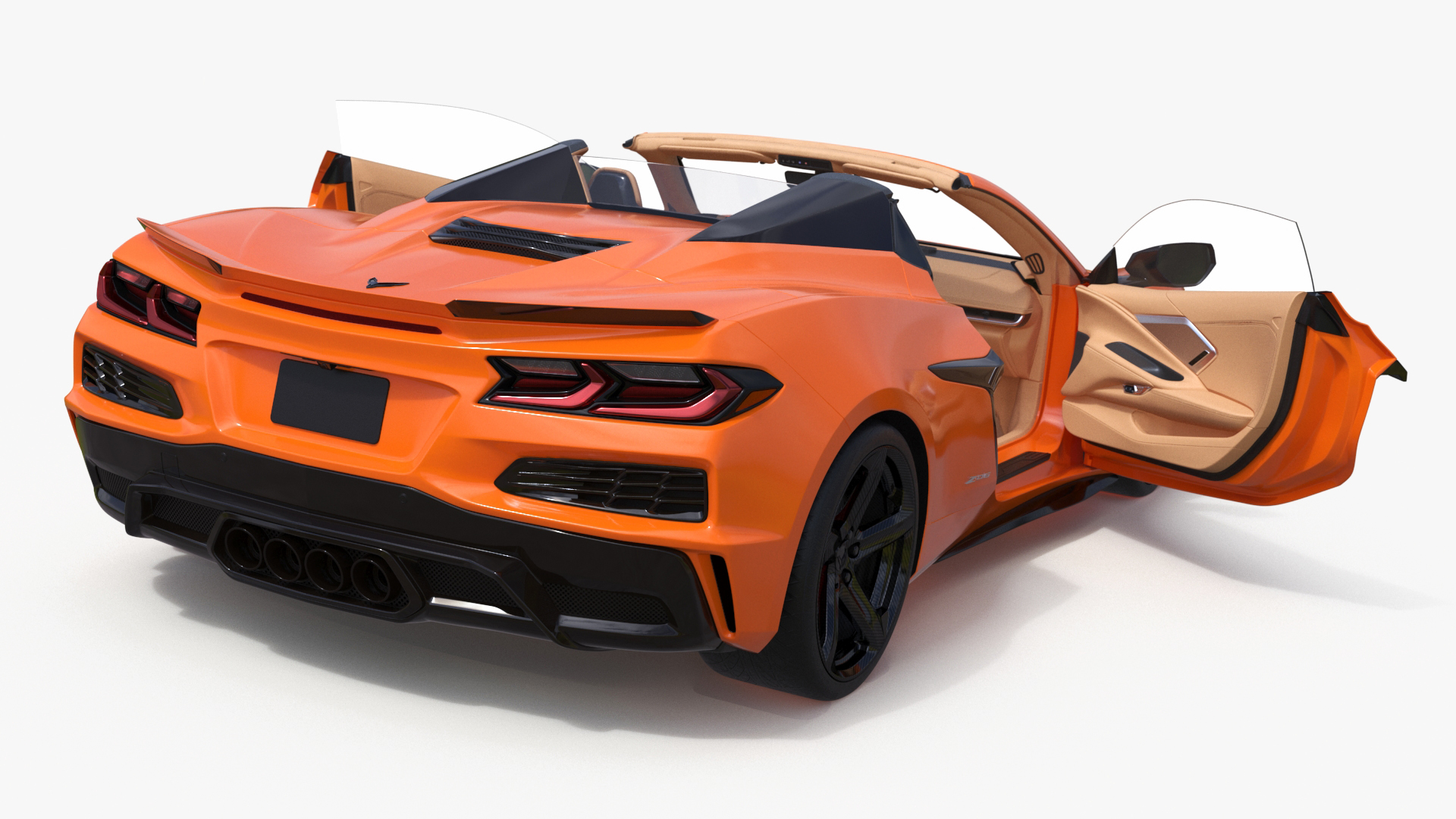 Chevrolet Corvette Cabriolet Z06 2023 Open Orange 3D model