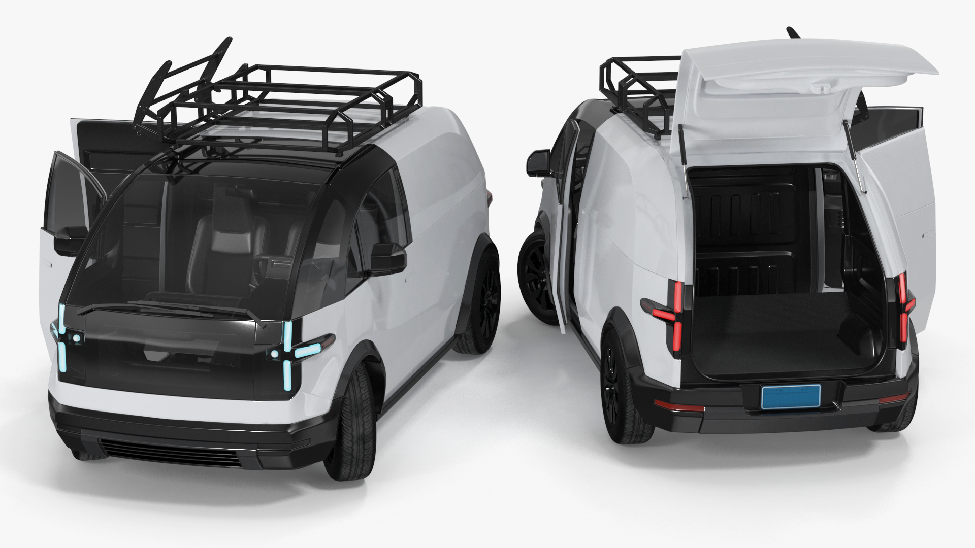 3D Minibus Electric White Rigged for Cinema 4D model