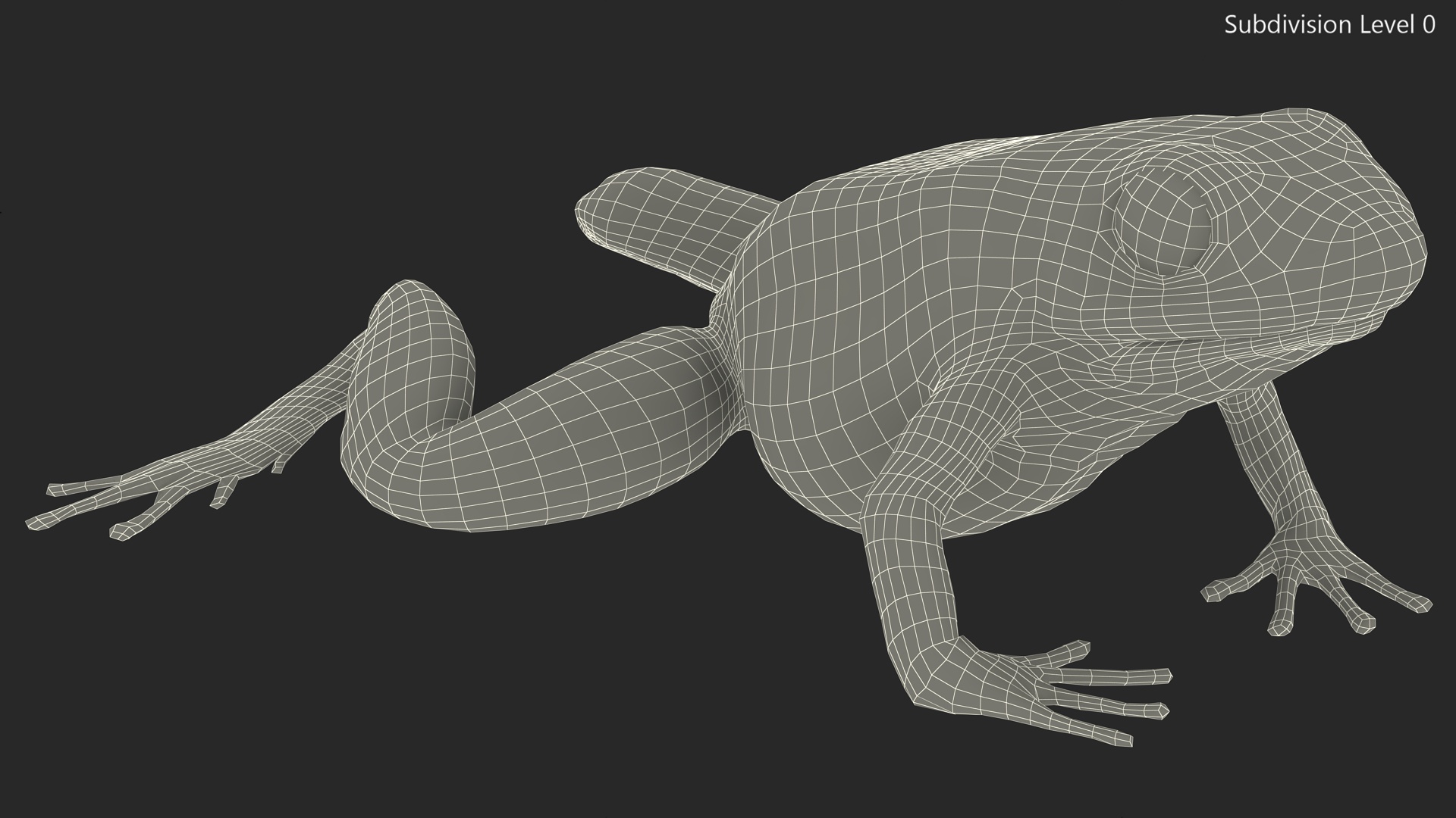 3D Golden Poison Arrow Frog Crawling Pose model