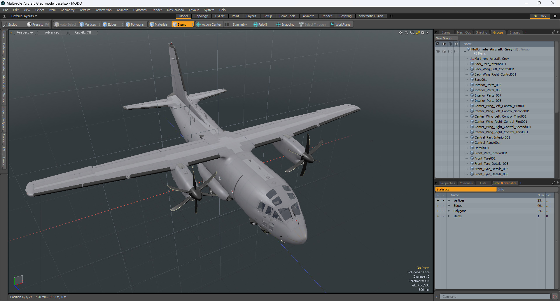 Multi-role Aircraft Grey 3D model