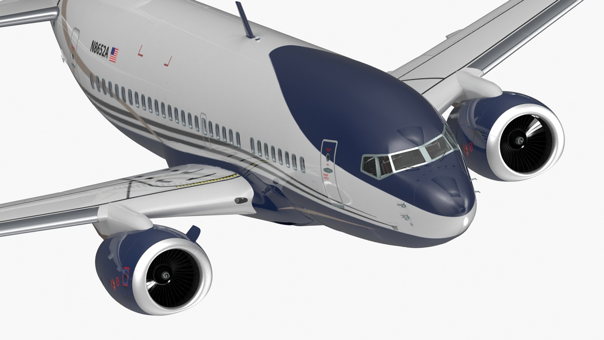 3D model Boeing 737-600 with Interior Rigged