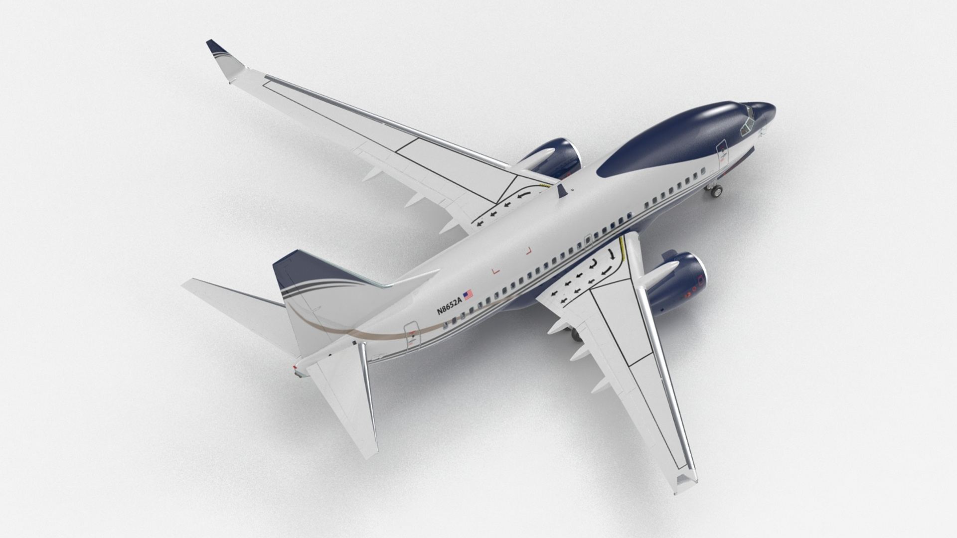 3D model Boeing 737-600 with Interior Rigged