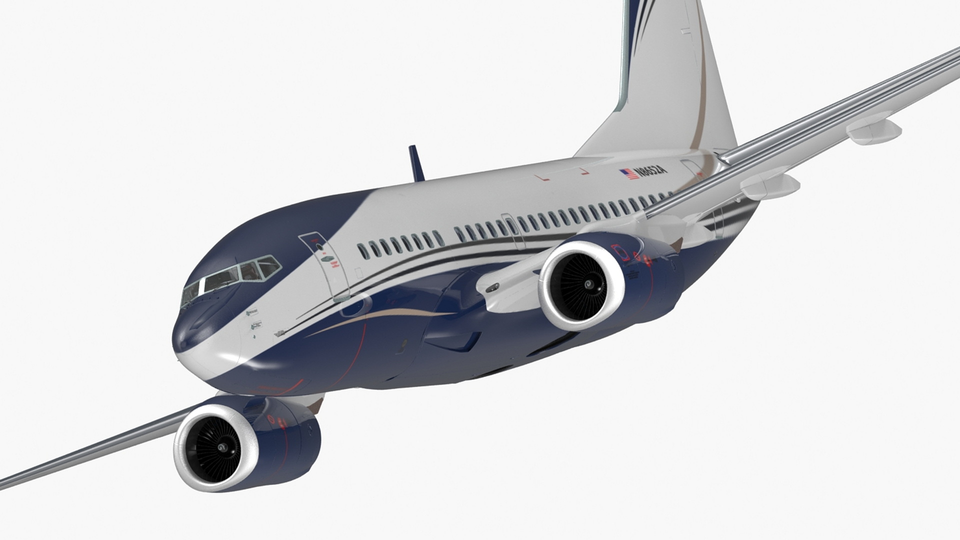 3D model Boeing 737-600 with Interior Rigged