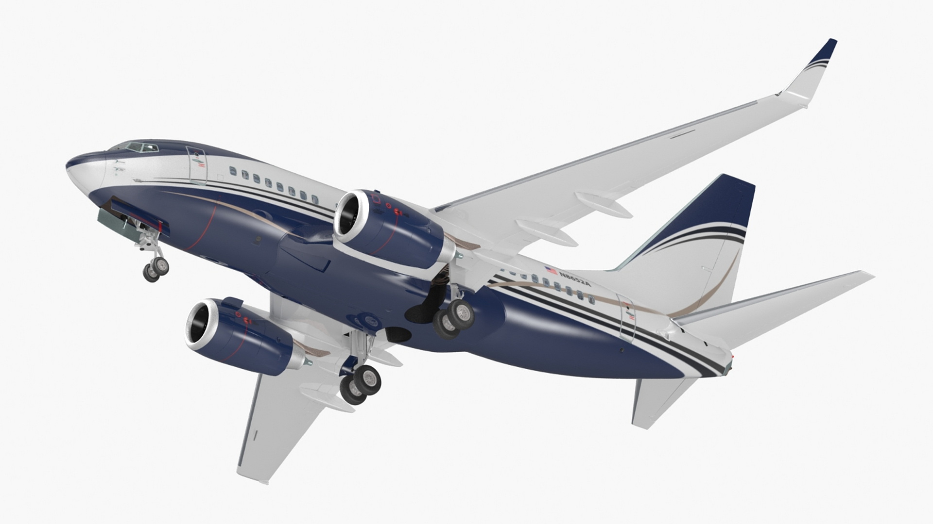 3D model Boeing 737-600 with Interior Rigged