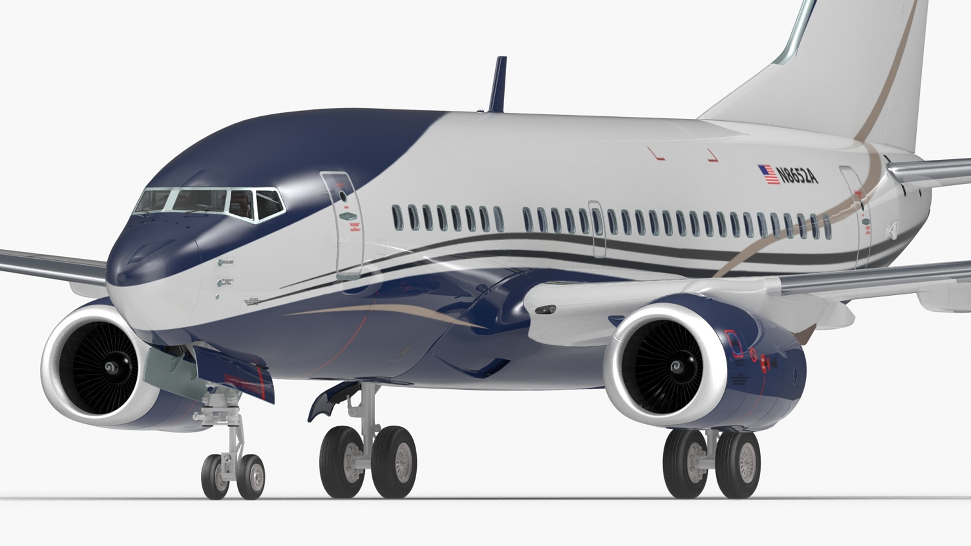 3D model Boeing 737-600 with Interior Rigged