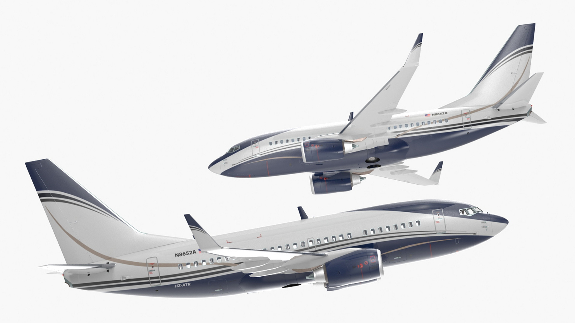 3D model Boeing 737-600 with Interior Rigged