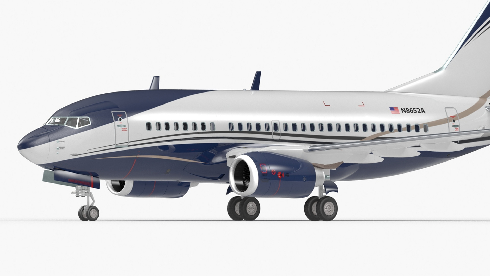 3D model Boeing 737-600 with Interior Rigged