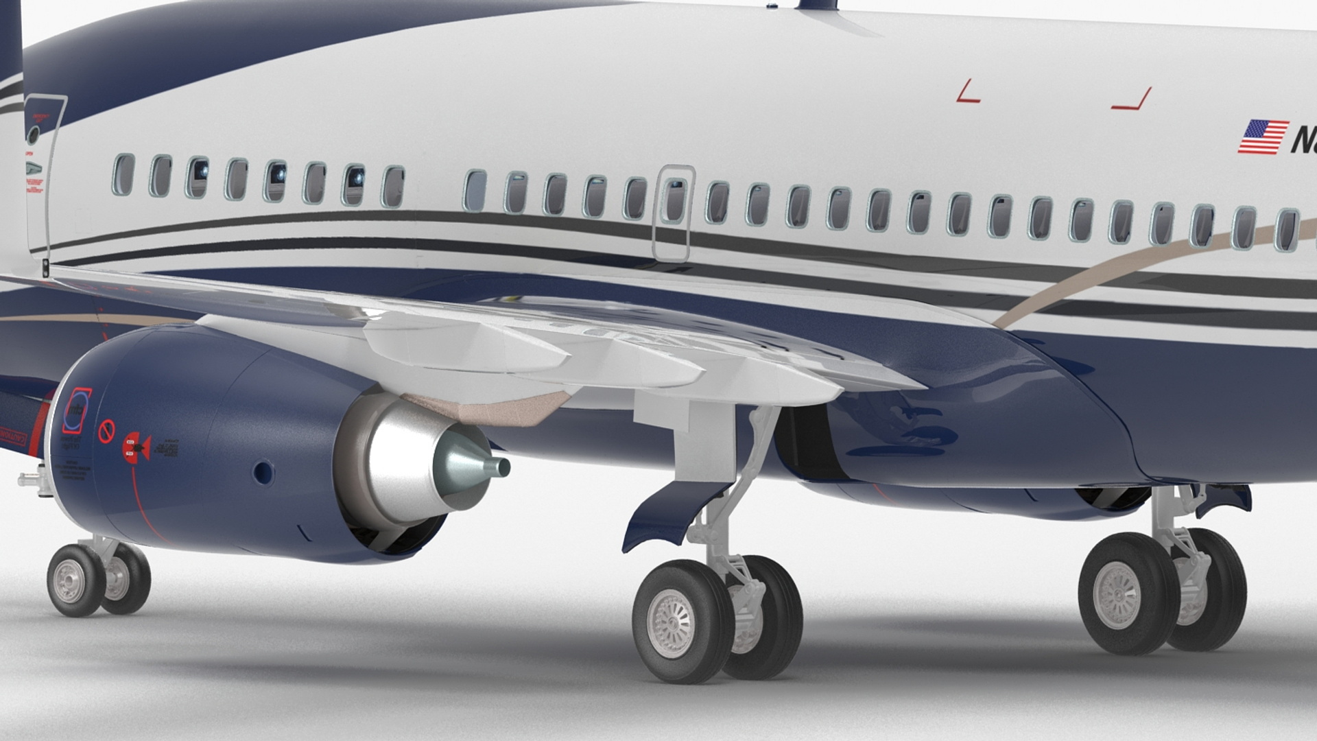 3D model Boeing 737-600 with Interior Rigged