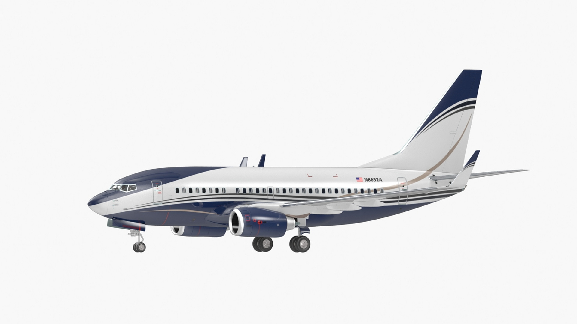 3D model Boeing 737-600 with Interior Rigged