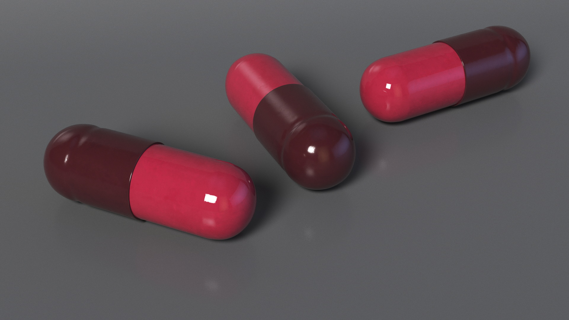 3D Capsule Pink and Maroon model