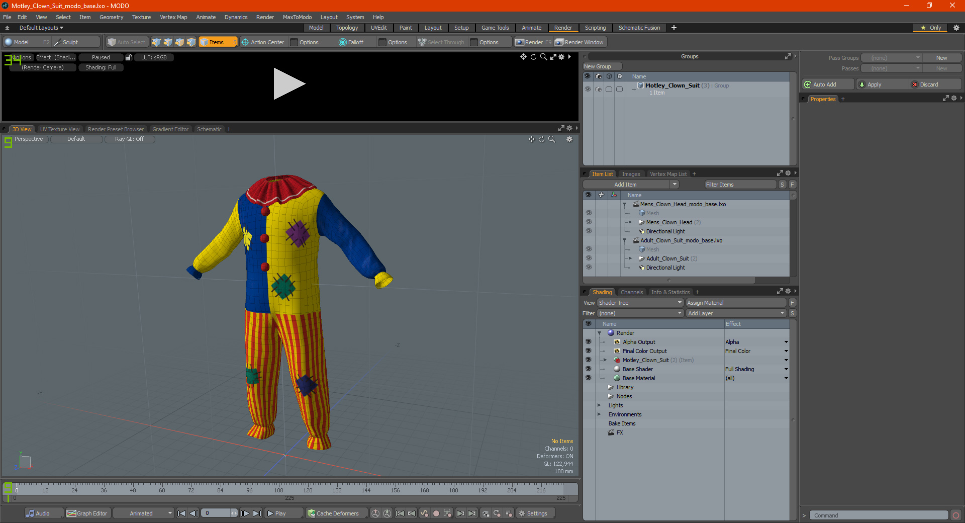 Motley Clown Suit 3D