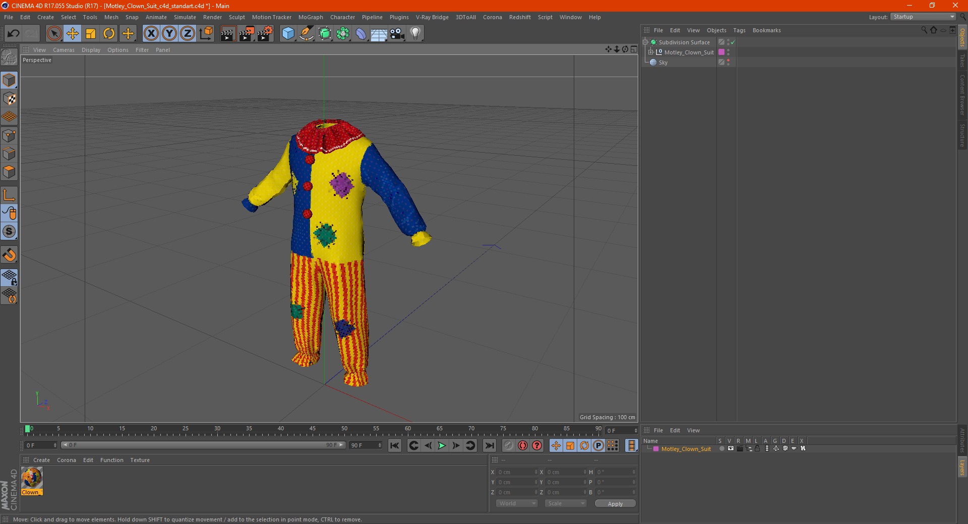 Motley Clown Suit 3D