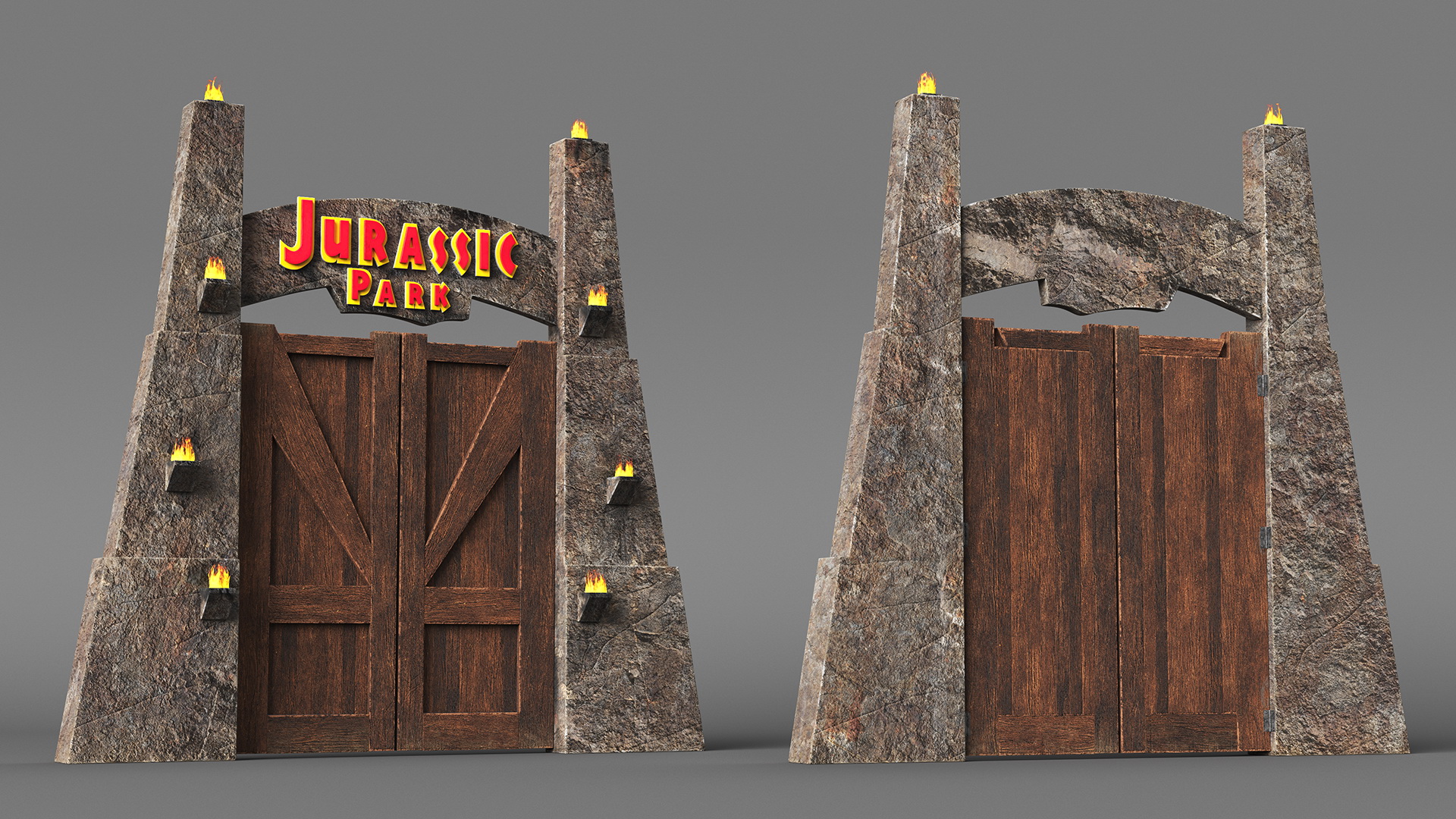 3D Jurassic Park Gate model