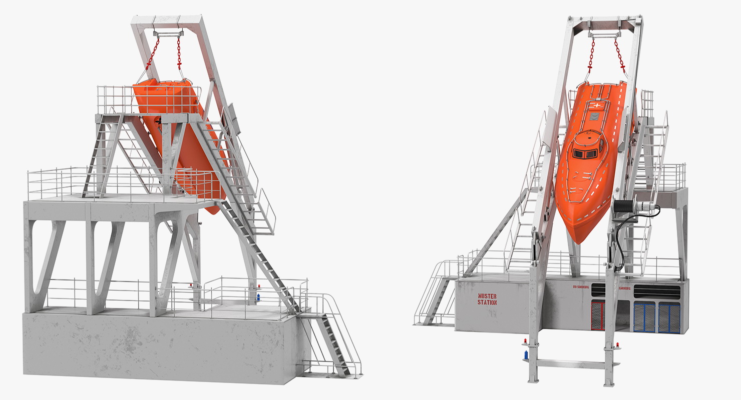 Freefall Lifeboat Launching Mechanism 3D