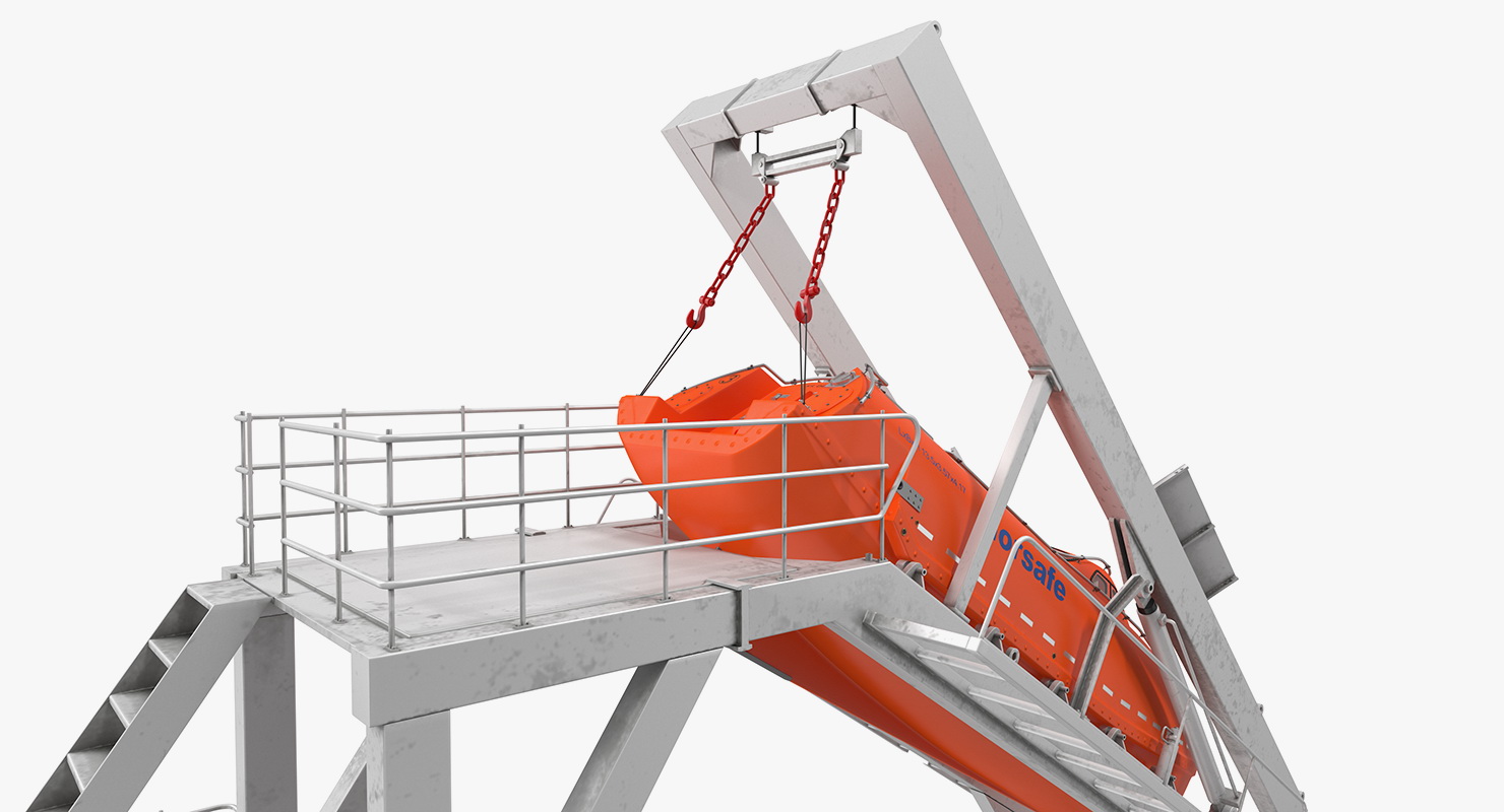 Freefall Lifeboat Launching Mechanism 3D